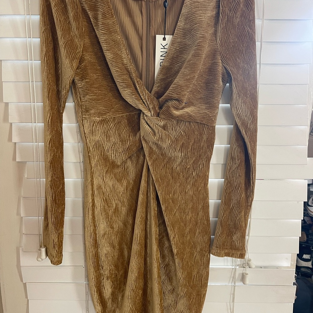 MinkPink gold dress size small